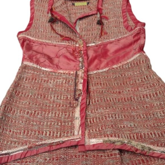 Giselle Shepatin Silk Vest Boho Handwoven Chic Minimalist Southwestern Top Sz XS - Picture 6 of 14